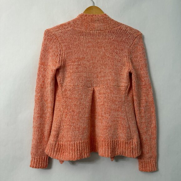 Anthropologie Moth Open Front Wrap Sweater Wool Blend Coral Long Sleeves Size SP - Picture 5 of 10